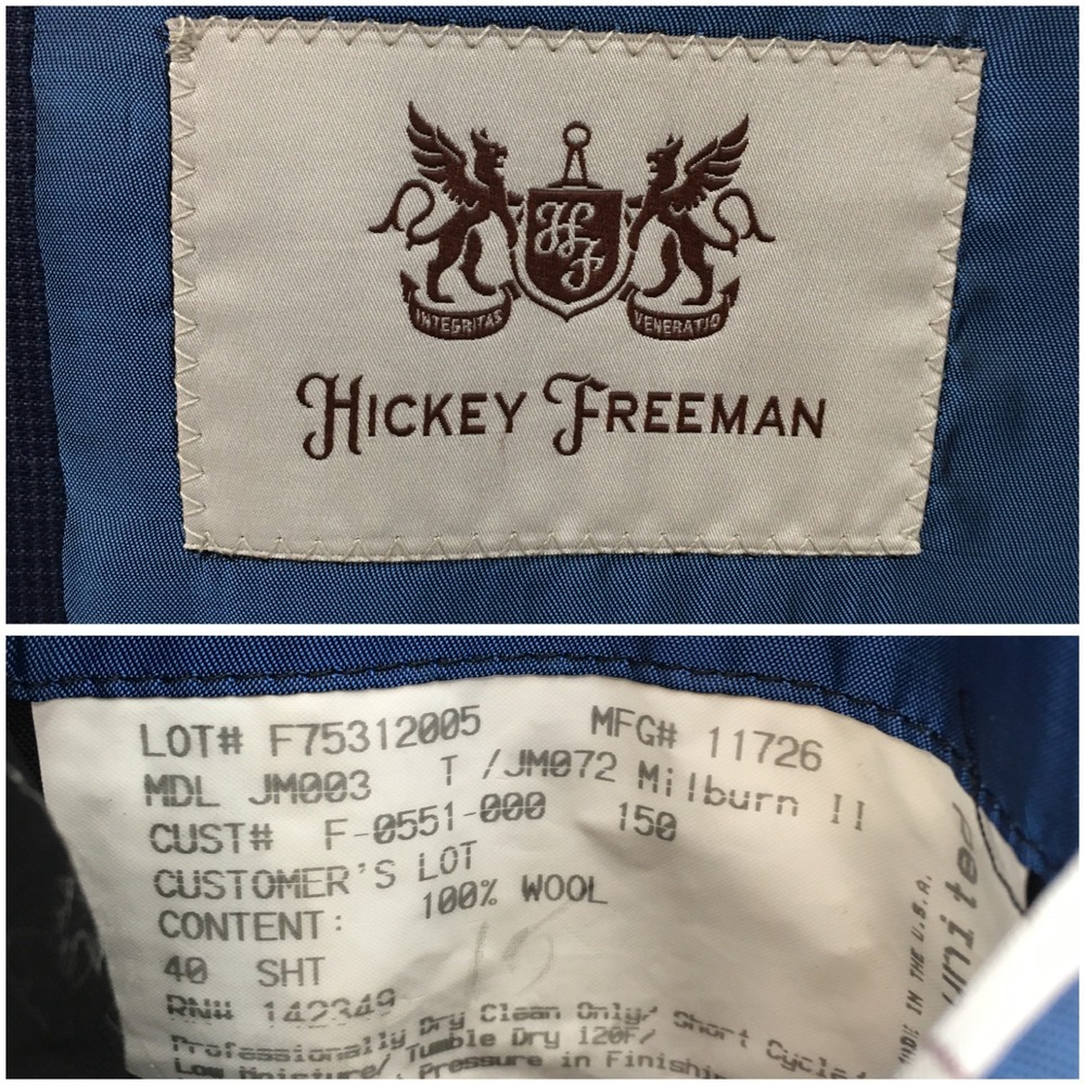 HICKEY FREEMAN Mens Wool Blazer Sport Coat Casual Jacket Size 40S Classic Suit - Picture 10 of 12